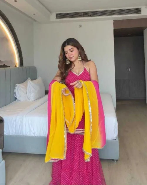 Faux Georgette Sharara Salwar Suit