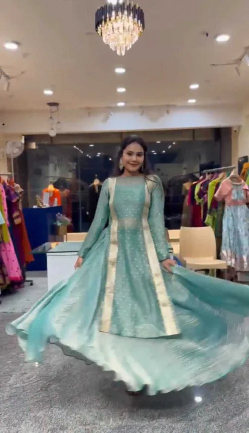 Fancy Designer Lehenga in Sky