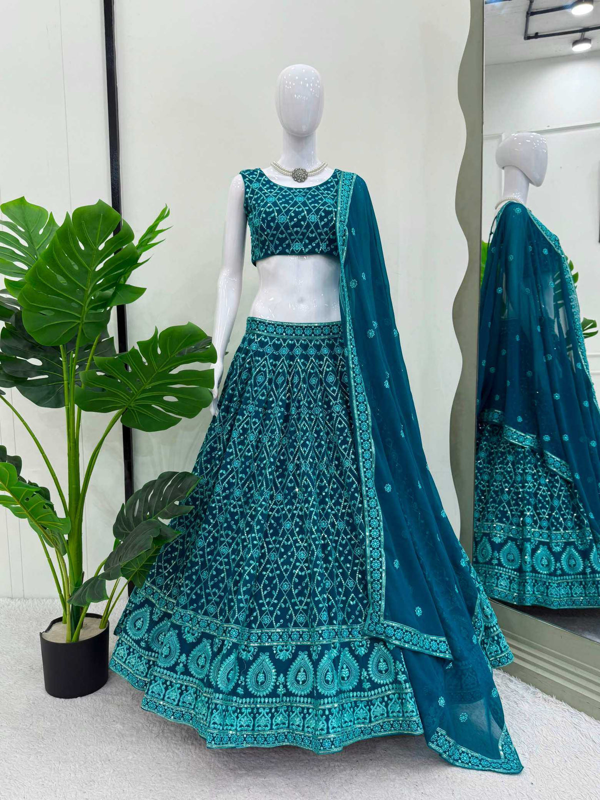 Faux Georgette Embroidered Lehenga 60