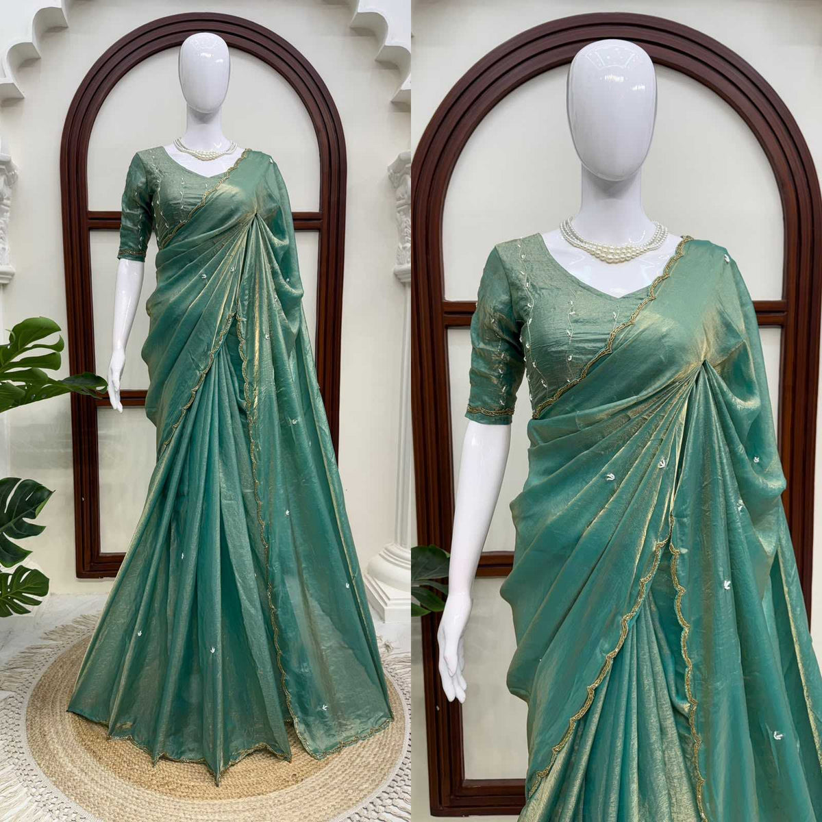 Silk Party Wear Saree in Sky