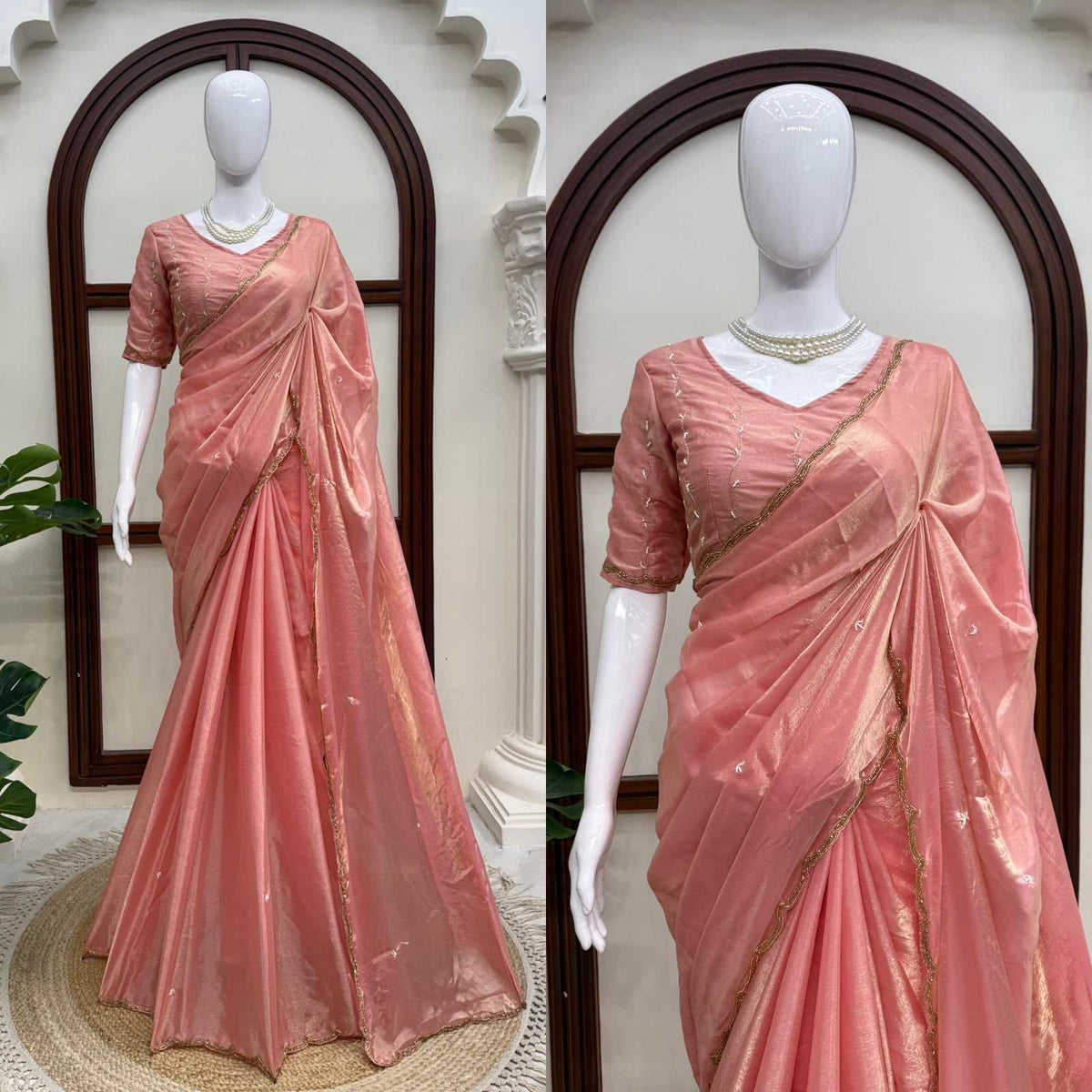 Silk Party Wear Saree in Sky