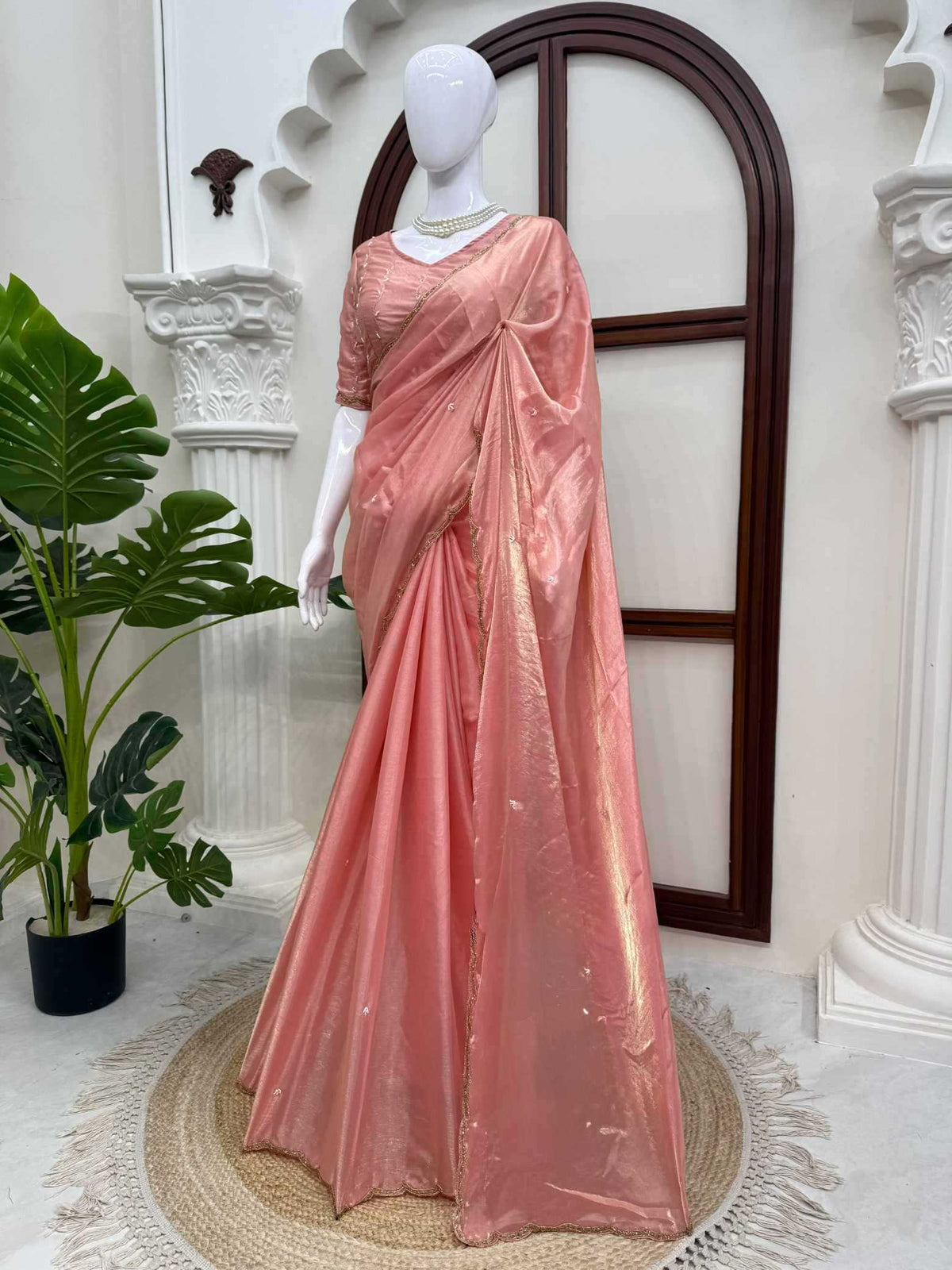 Silk Party Wear Saree in Sky
