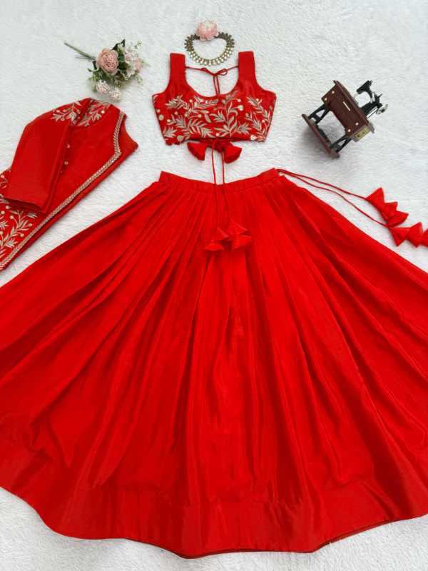 Chinon Silk Embroidered Lehenga