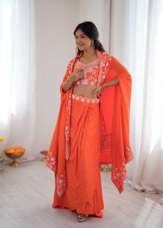 Crepe Indo Western Dress
