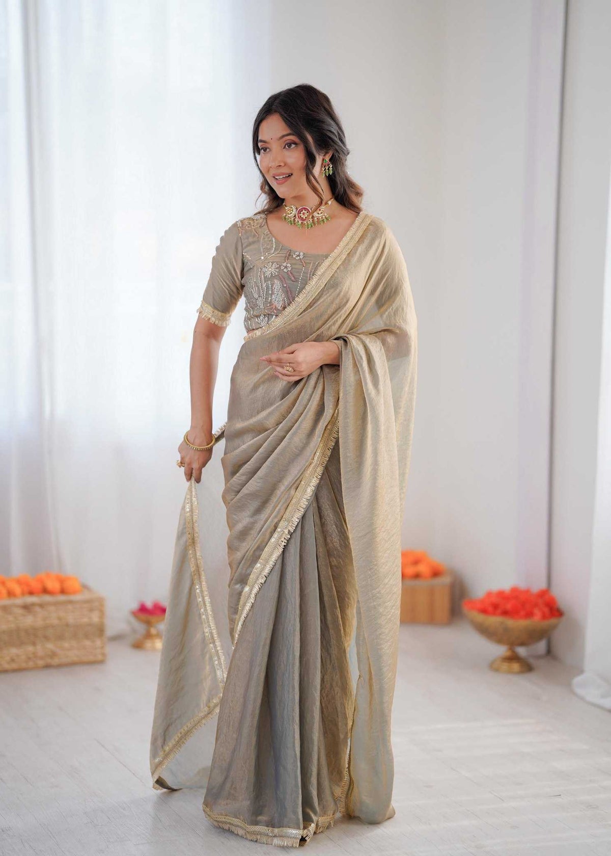 Heavy Silk Ready To Wear Saree