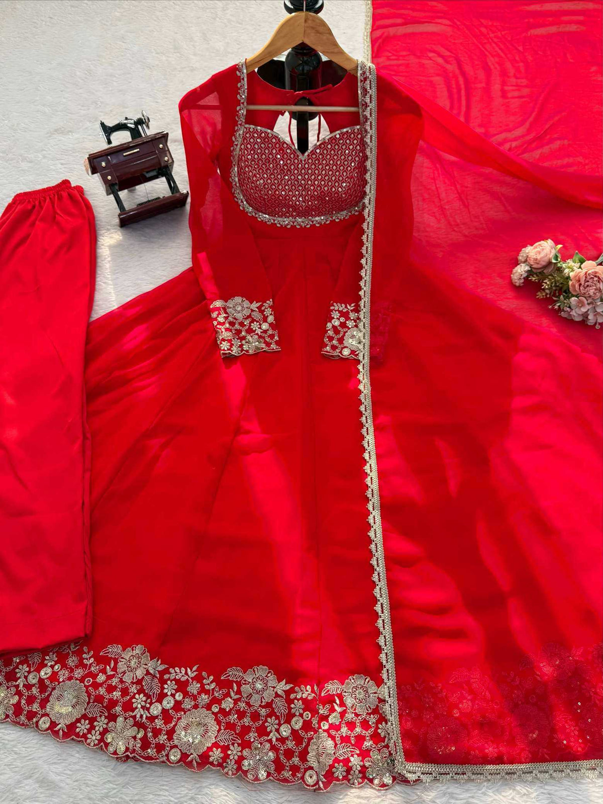 Faux Georgette Embroidery Gown 83