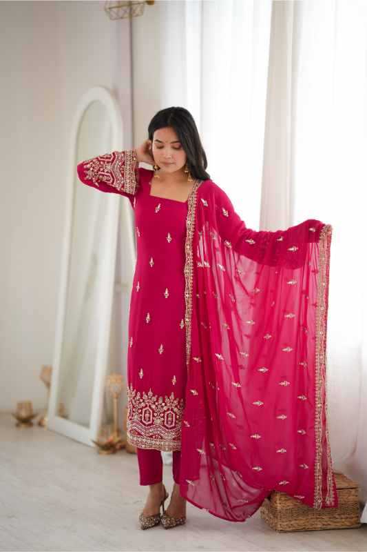 Faux Georgette Embroidery Suit 86