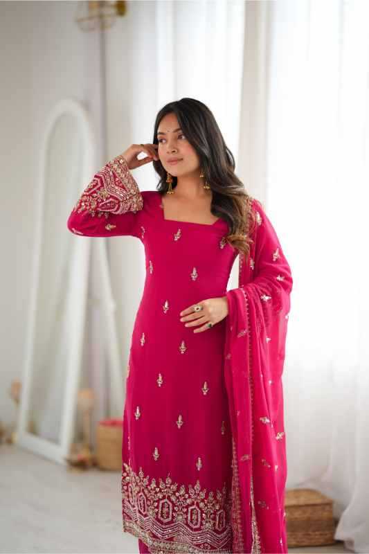 Faux Georgette Embroidery Suit 86