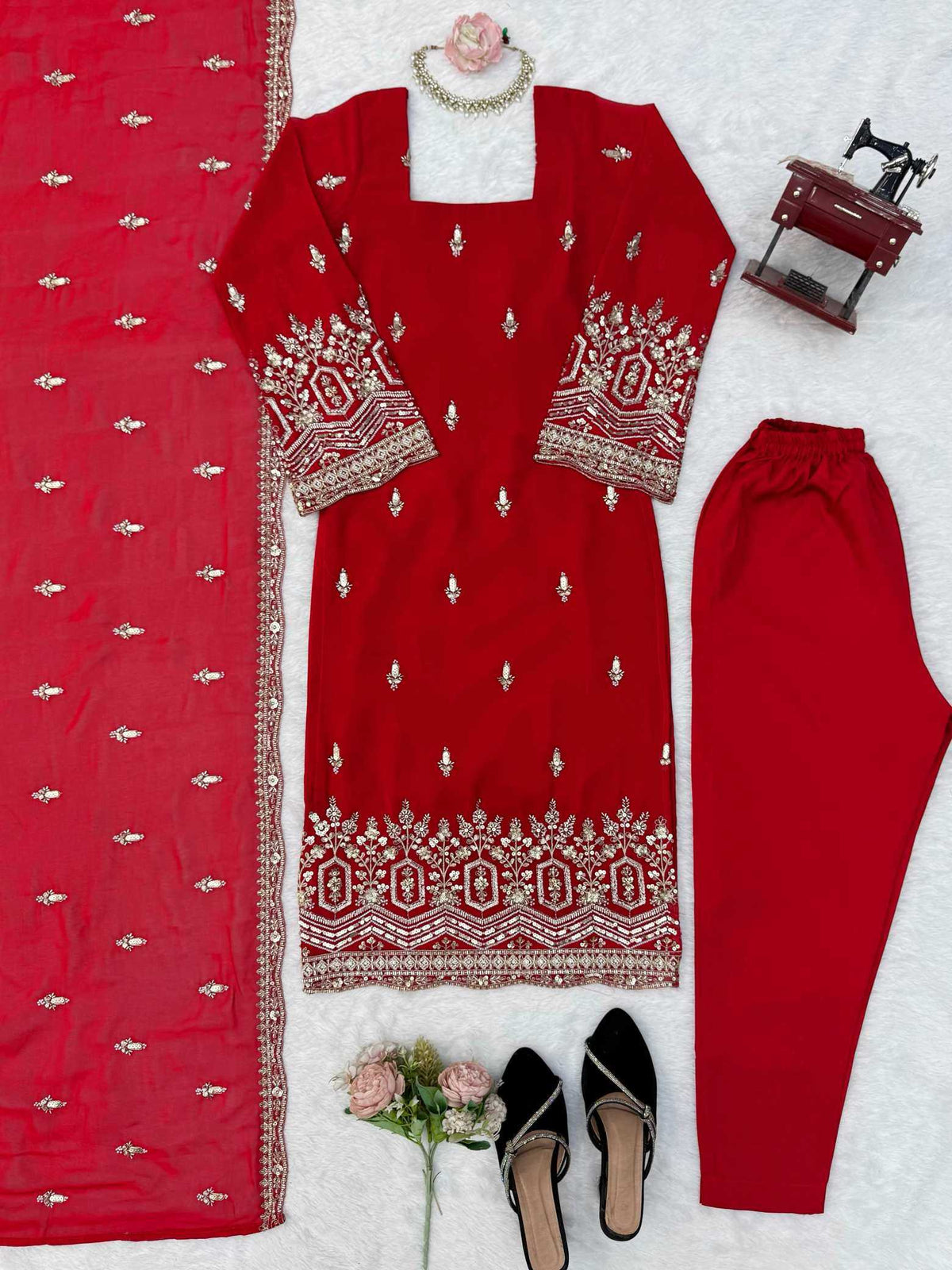 Faux Georgette Ladies Suit 86