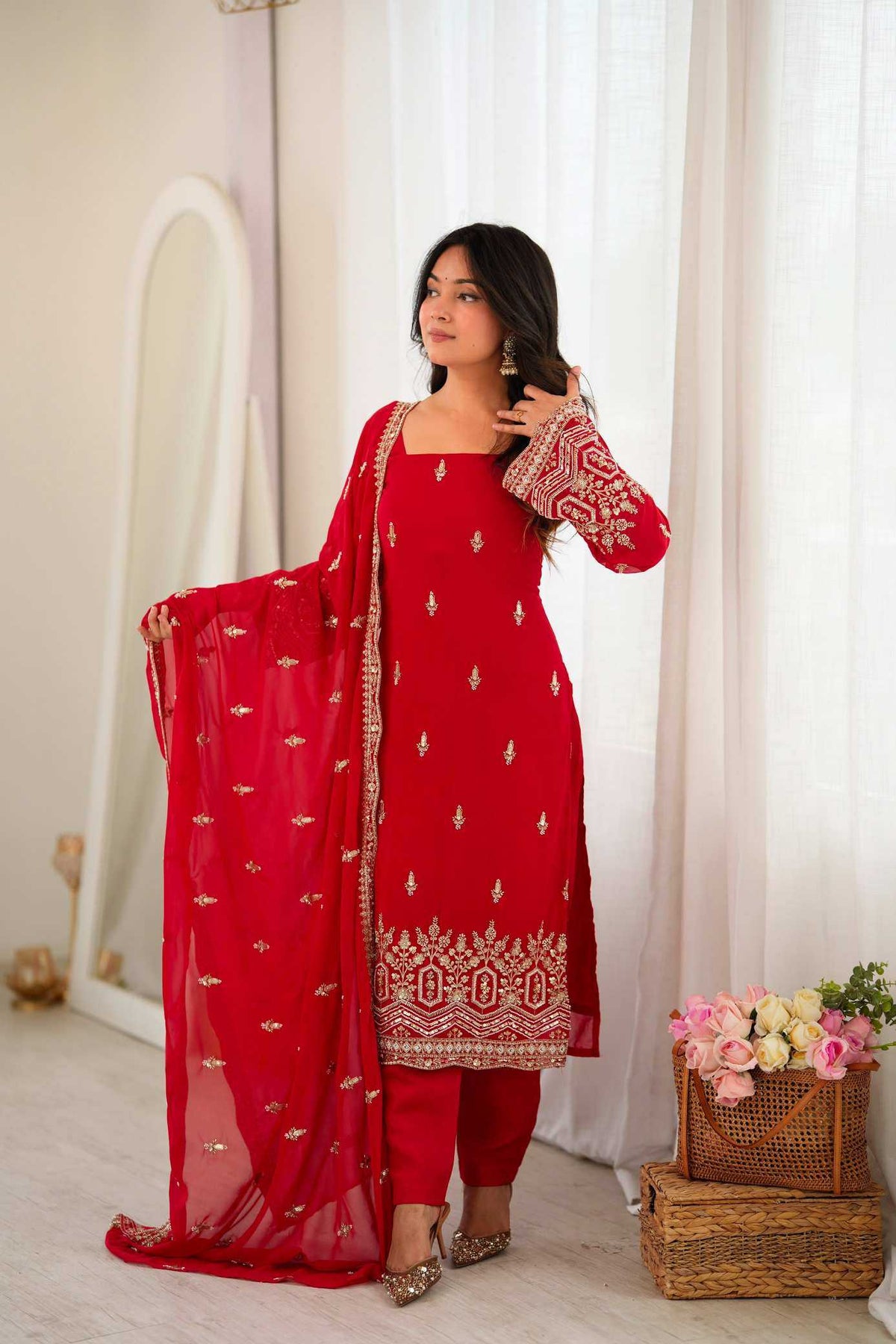 Faux Georgette Ladies Suit 86
