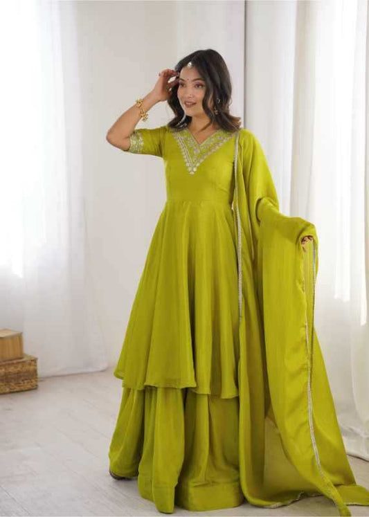 Chinon Silk Embroidery Suit 87