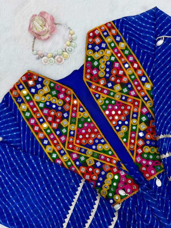 Faux Georgette Printed Kurti in Deep Blue