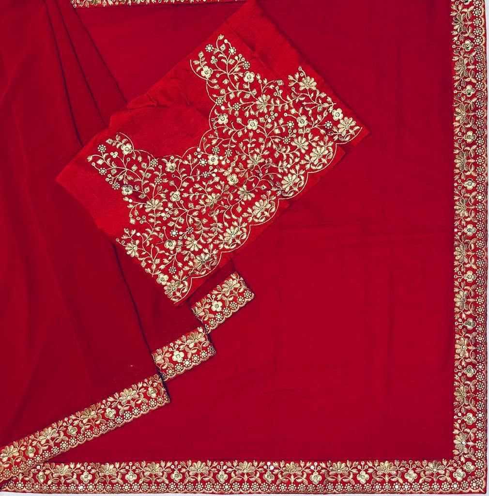 Georgette Embroidered Saree