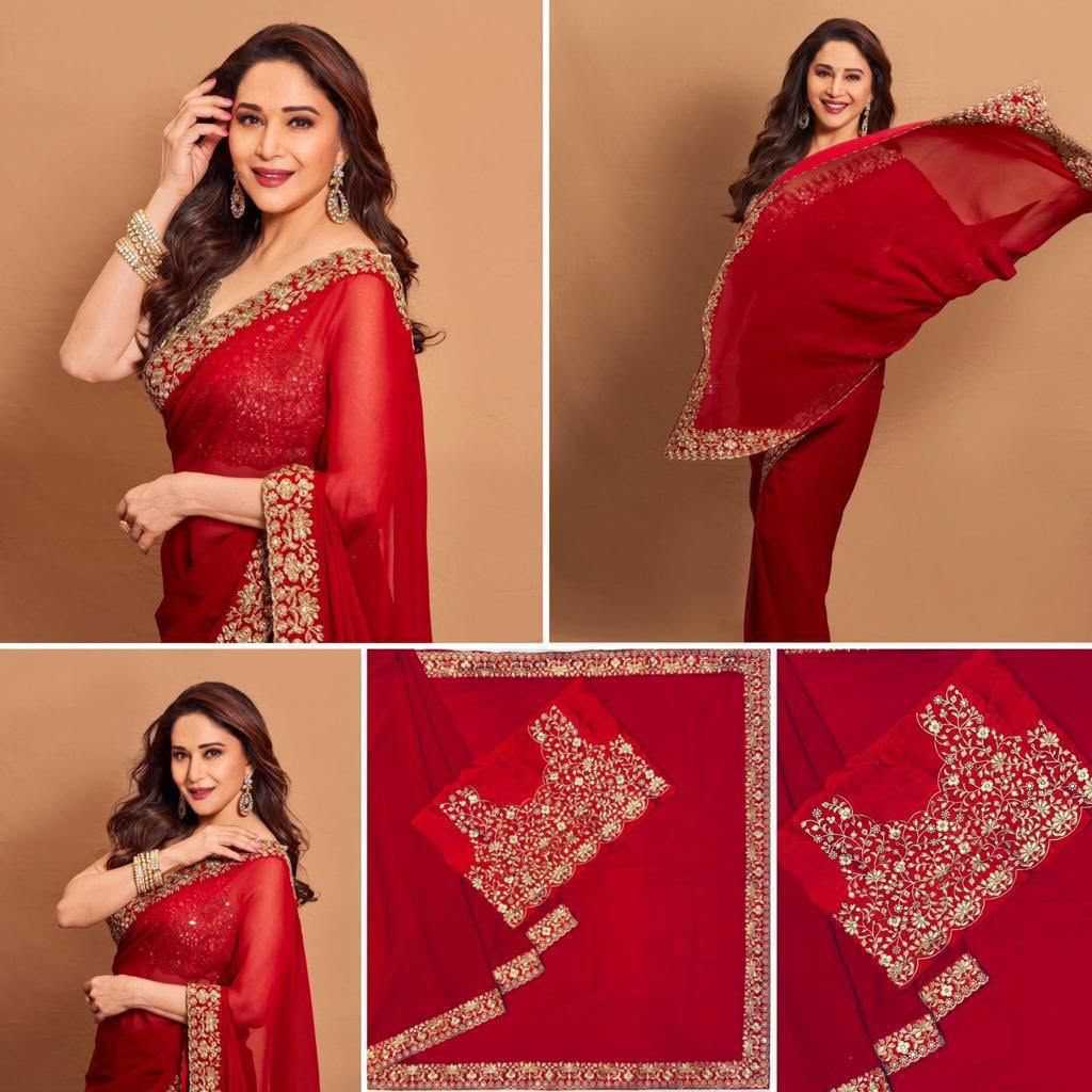 Georgette Embroidered Saree