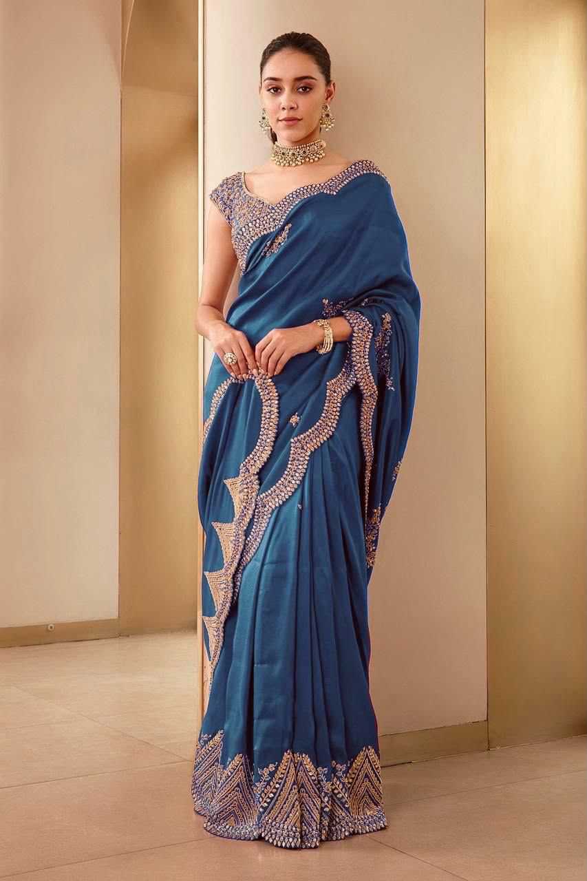 Vichitra Silk Soft Saree in Dark Wine