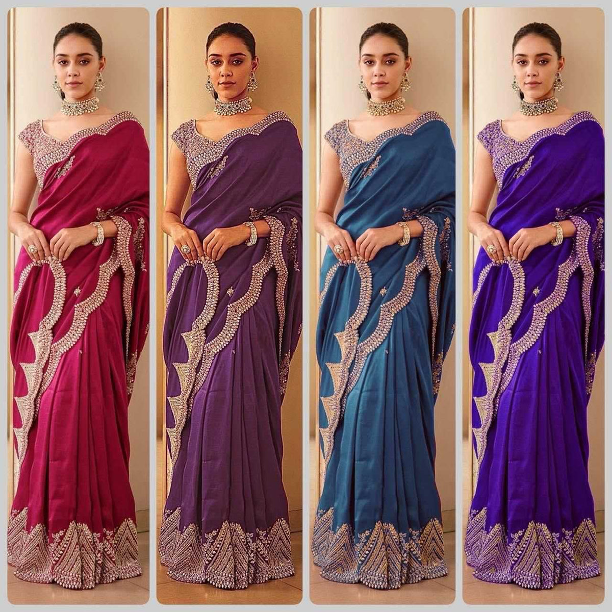 Vichitra Silk Soft Saree in Dark Wine