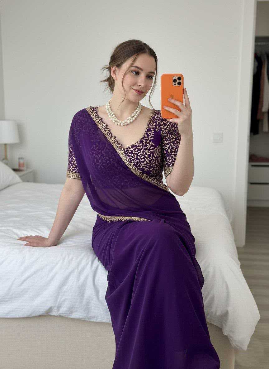 Rangoli Silk Designer Saree in Violet