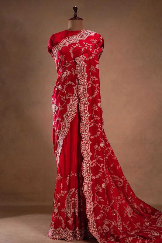 Soft Vichitra Designer Saree