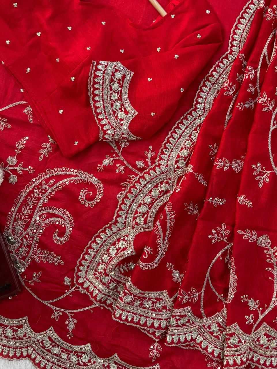 Soft Vichitra Designer Saree