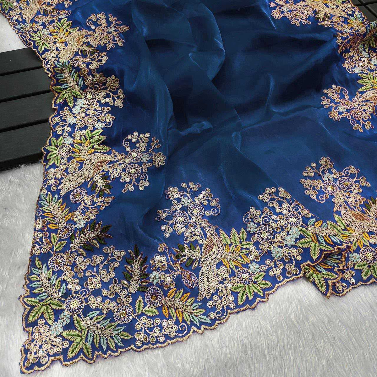 MOR Satin Silk Soft Saree