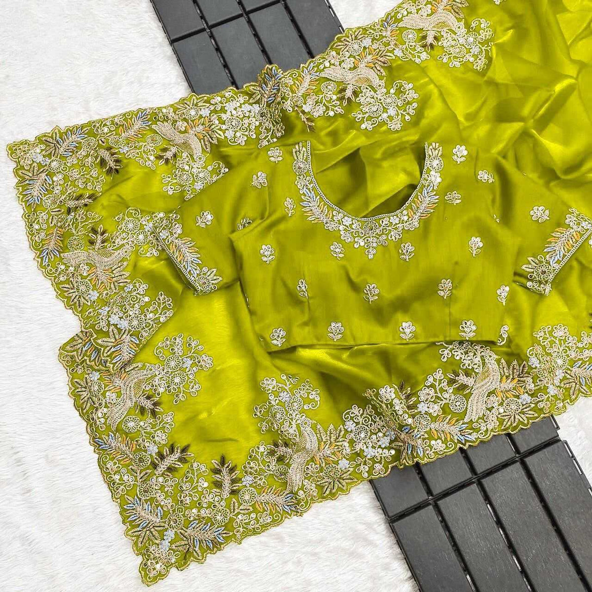 MOR Satin Silk Soft Saree