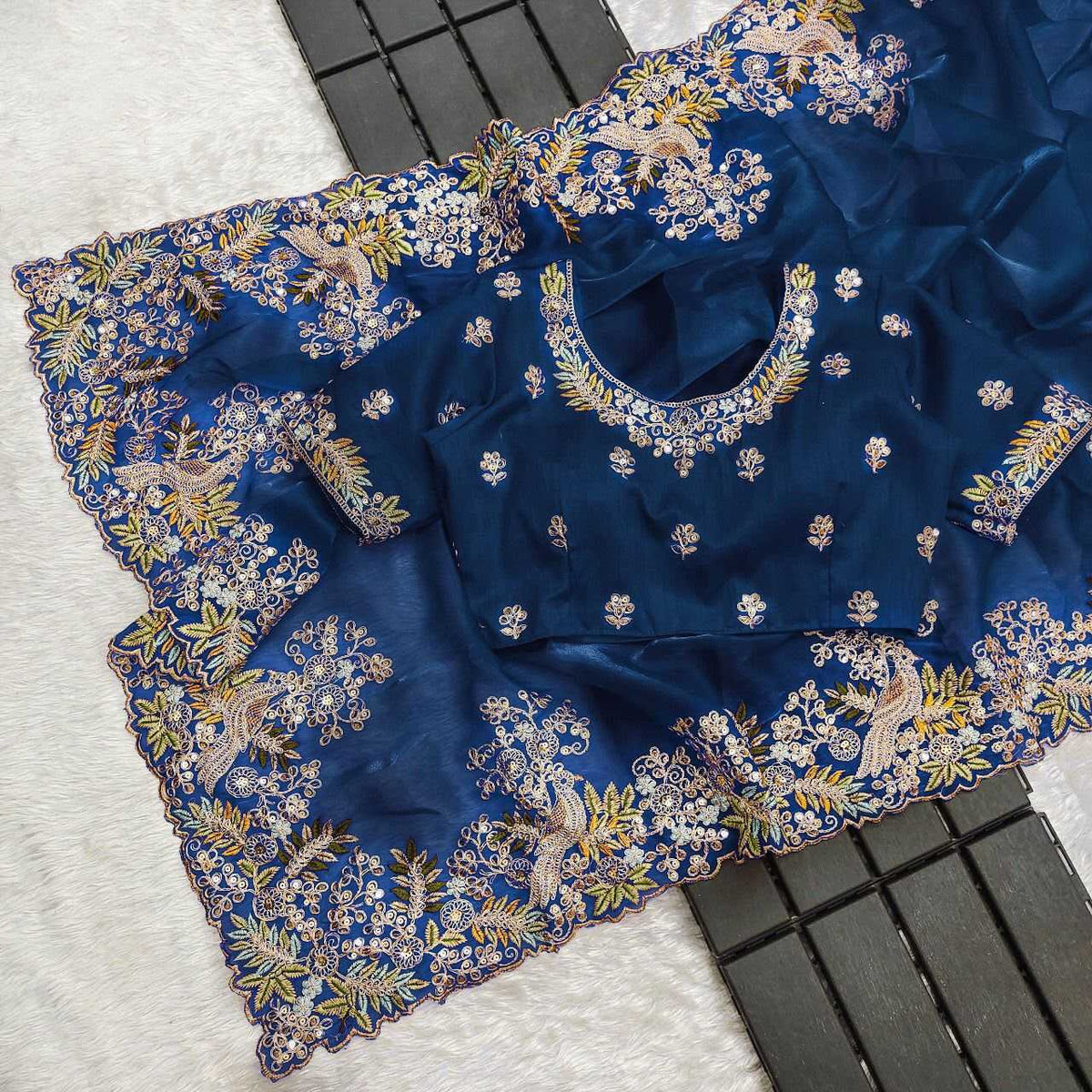 MOR Satin Silk Soft Saree