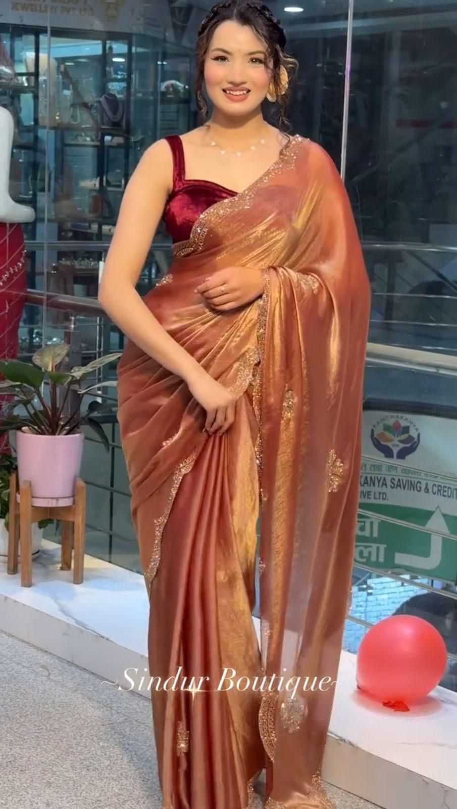 Satin Silk Designer Saree