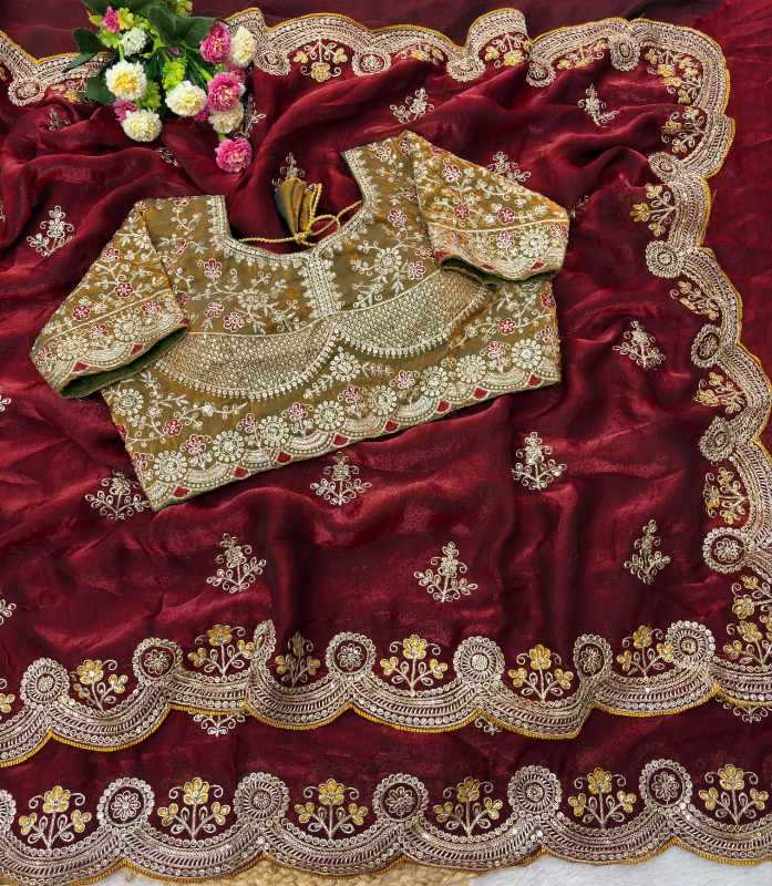 Satin Silk Sequence Saree