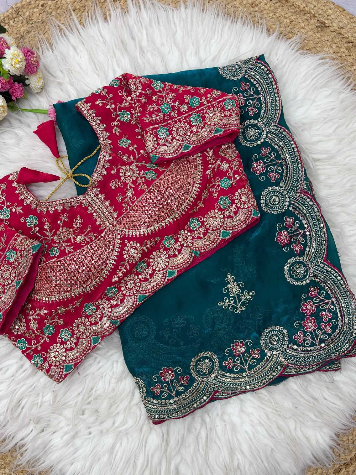 Satin Silk Sequence Saree