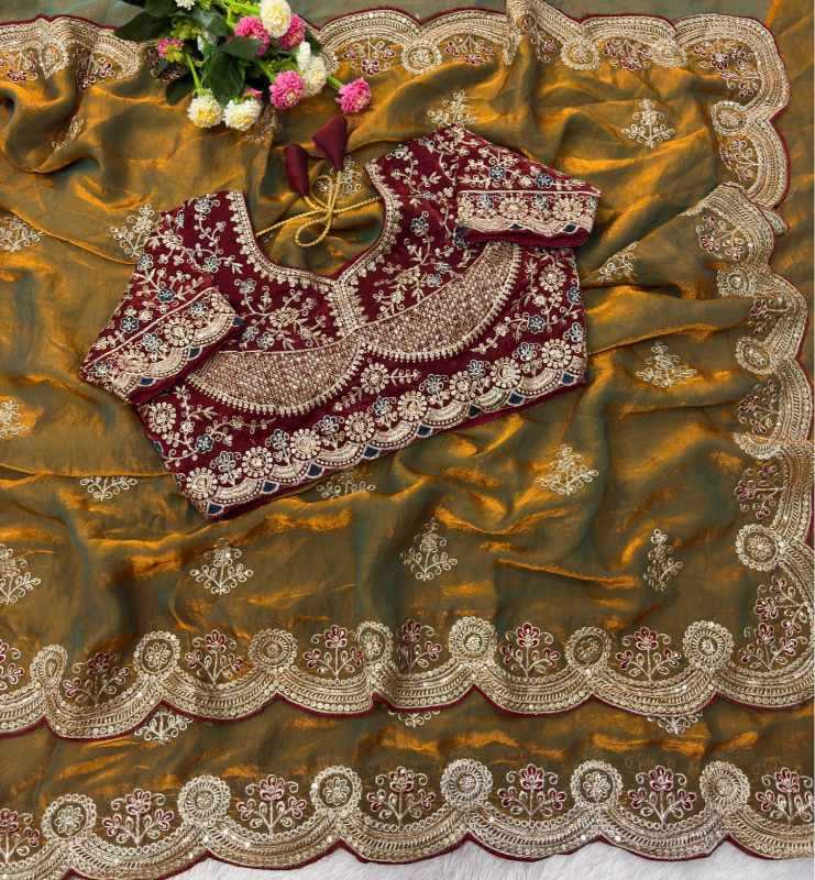 Satin Silk Sequence Saree