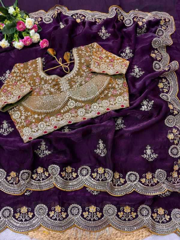 Satin Silk Sequence Saree