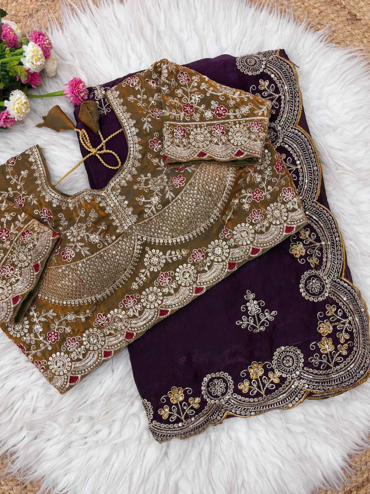 Satin Silk Sequence Saree