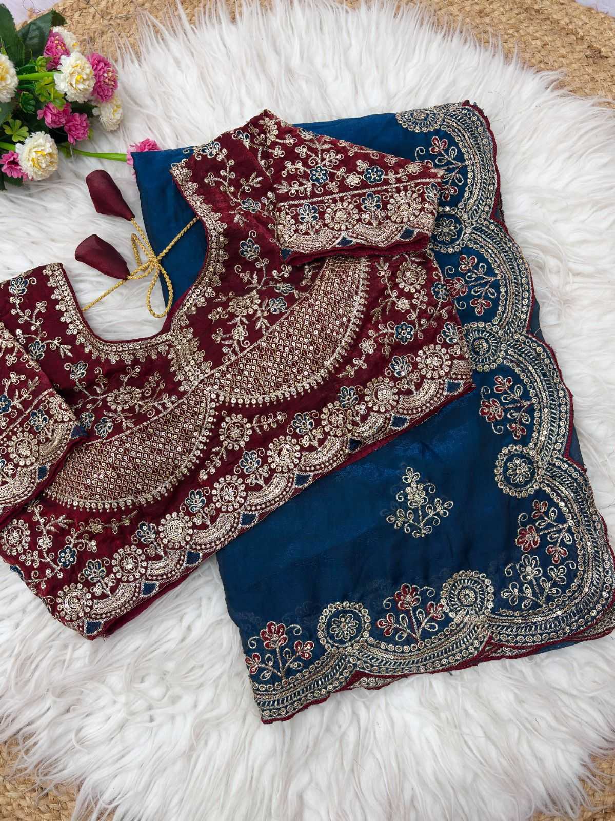 Satin Silk Sequence Saree