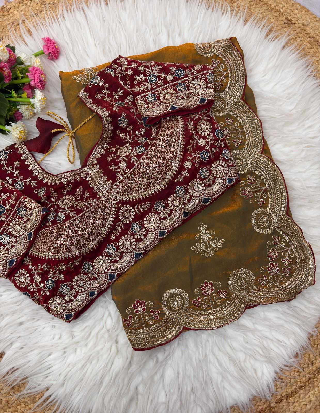 Satin Silk Sequence Saree