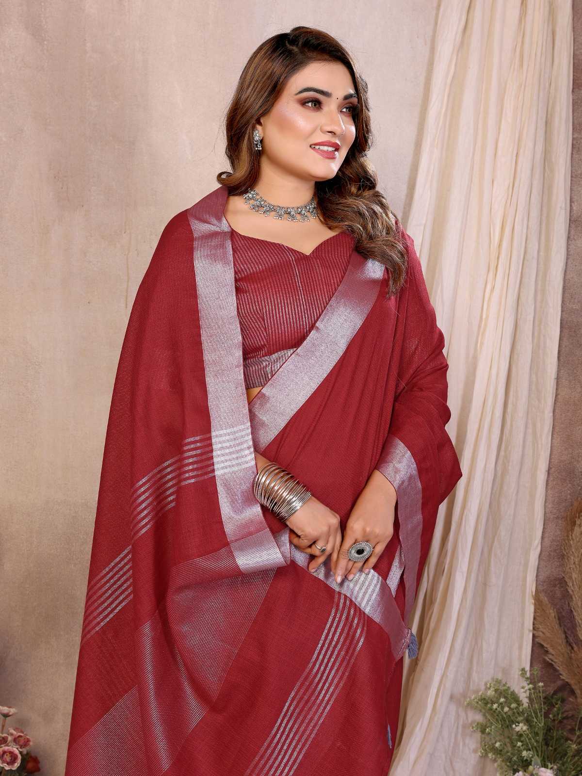 Amanat Linen Designer Saree