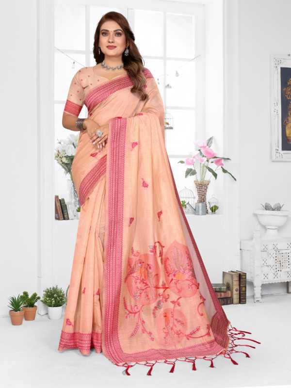 Manchali Cotton Jacquard Saree in Blue