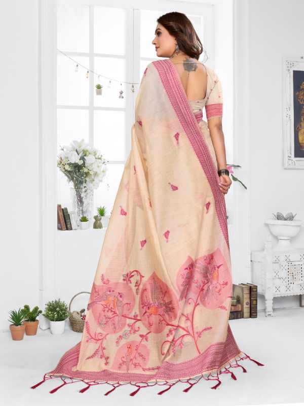 Manchali Cotton Jacquard Saree in Blue