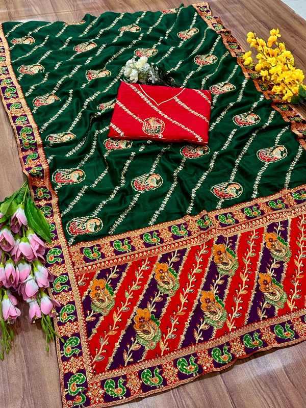 Dola Silk Embroidered Saree