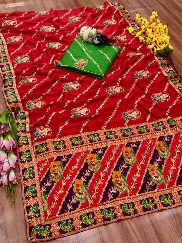 Dola Silk Embroidered Saree