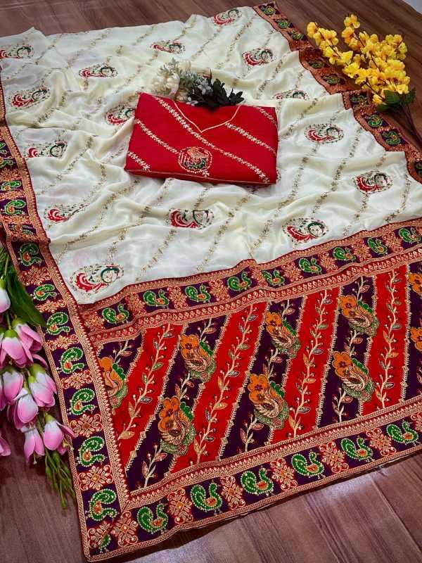 Dola Silk Embroidered Saree