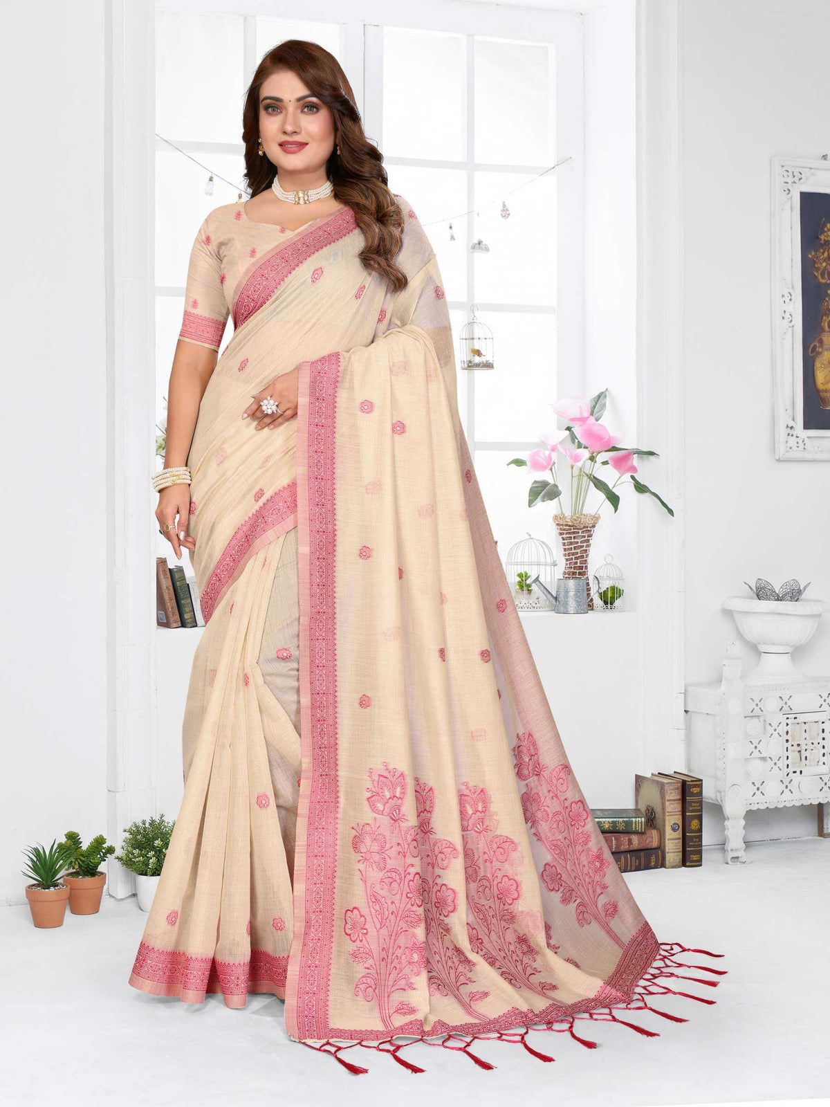 Parmeshwari Cotton Jacquard Saree
