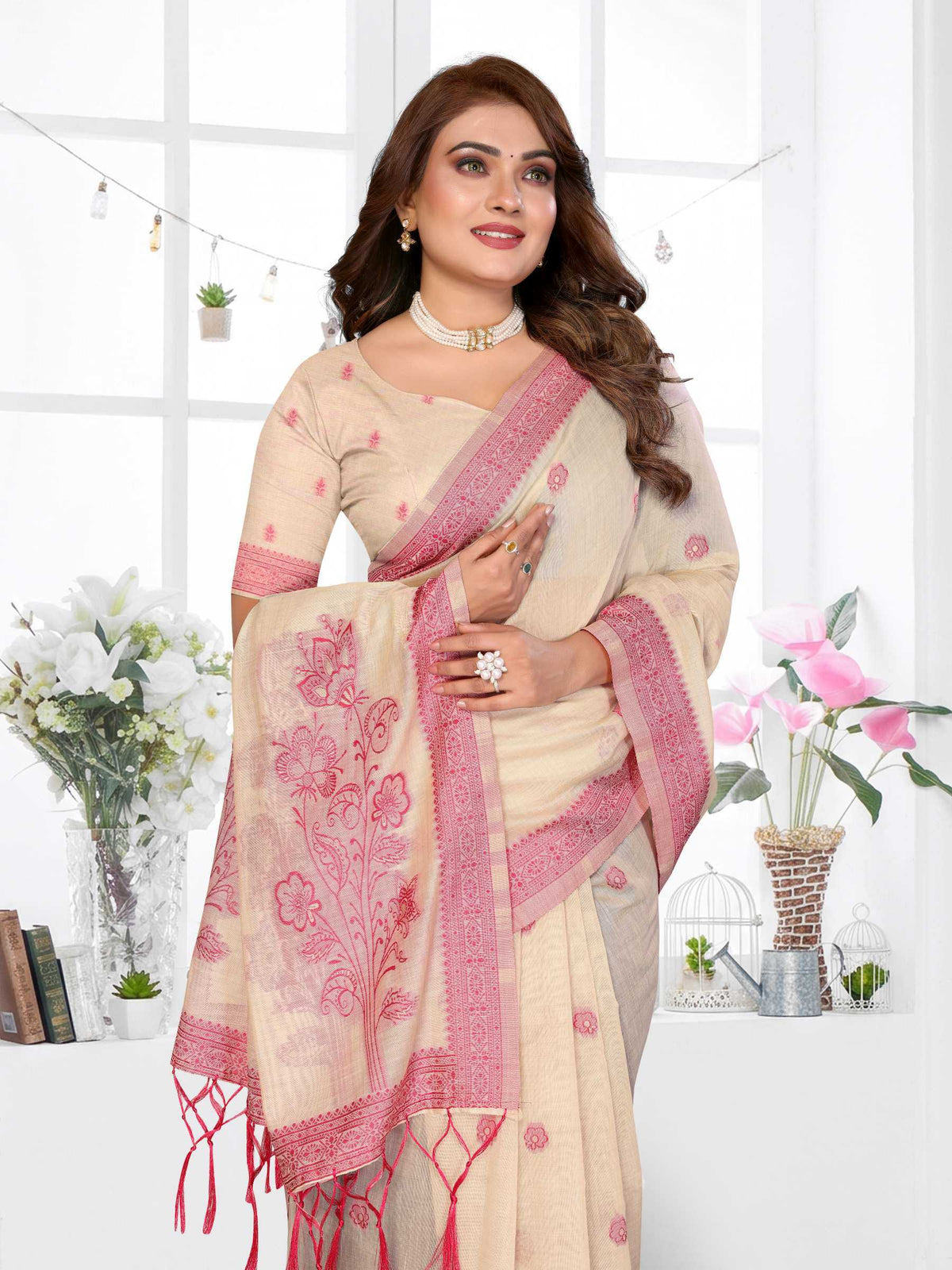 Parmeshwari Cotton Jacquard Saree