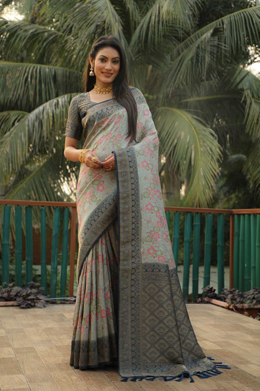 Kanjivaram Silk Leheriya Saree