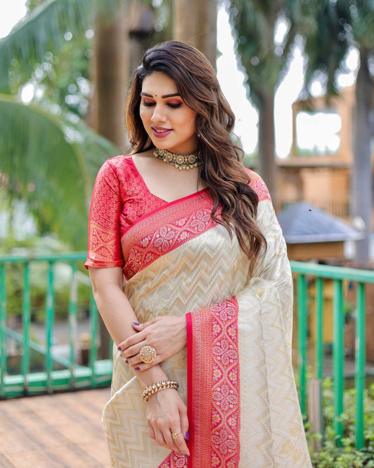 Kanjivaram Silk Leheriya Saree