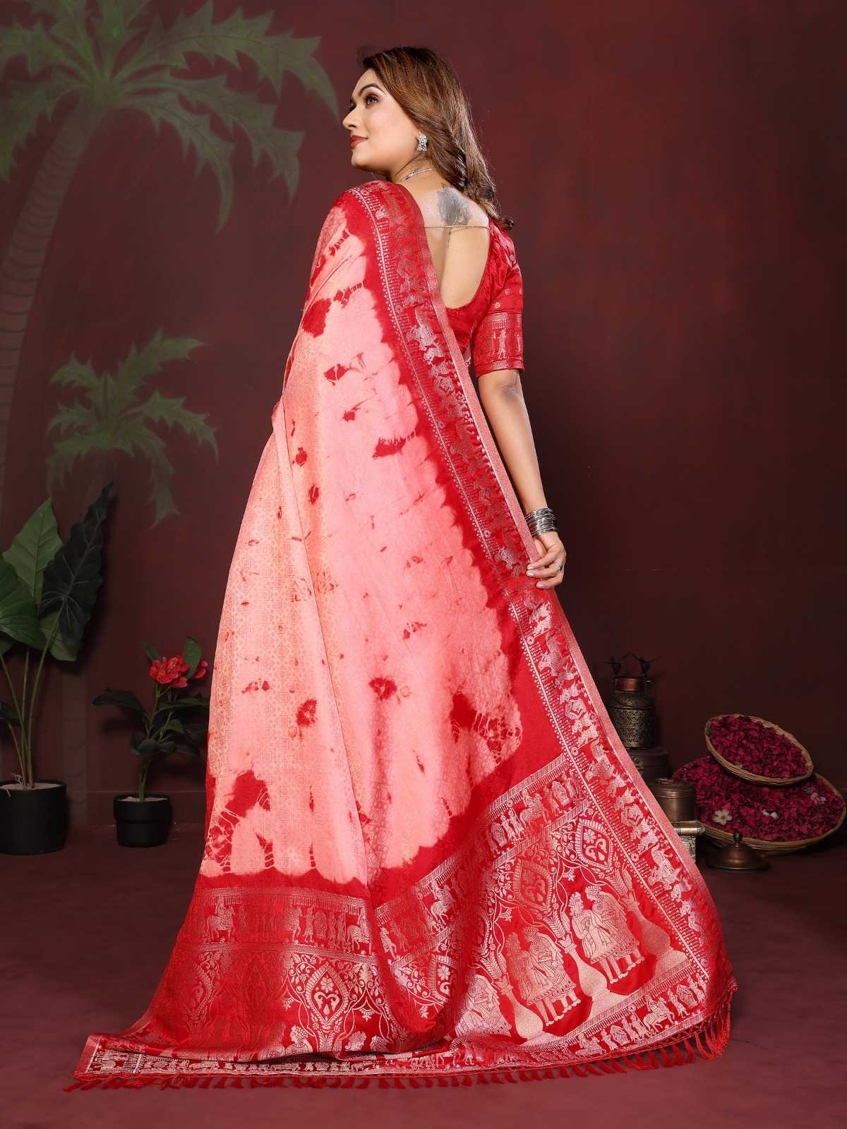 Satin Silk Bandhani Bandhej Saree