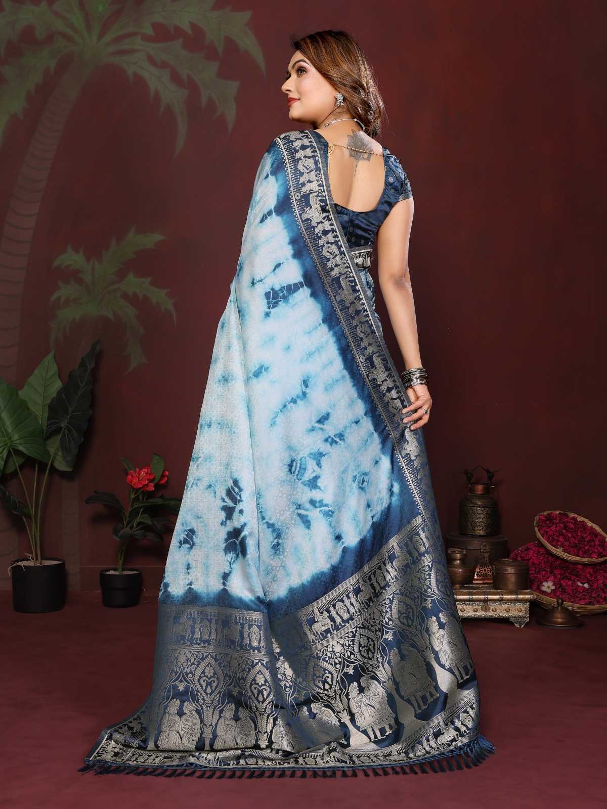 Satin Silk Bandhani Bandhej Saree