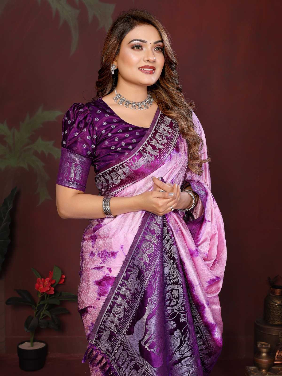 Satin Silk Bandhani Bandhej Saree