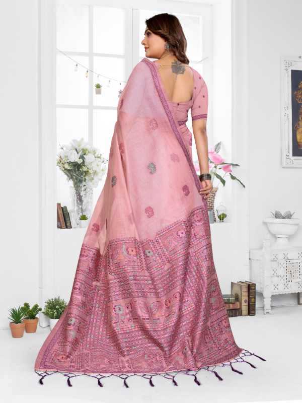 Suman Cotton Jacquard Saree in Sky Blue