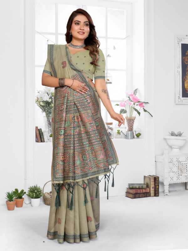 Suman Cotton Jacquard Saree in Sky Blue