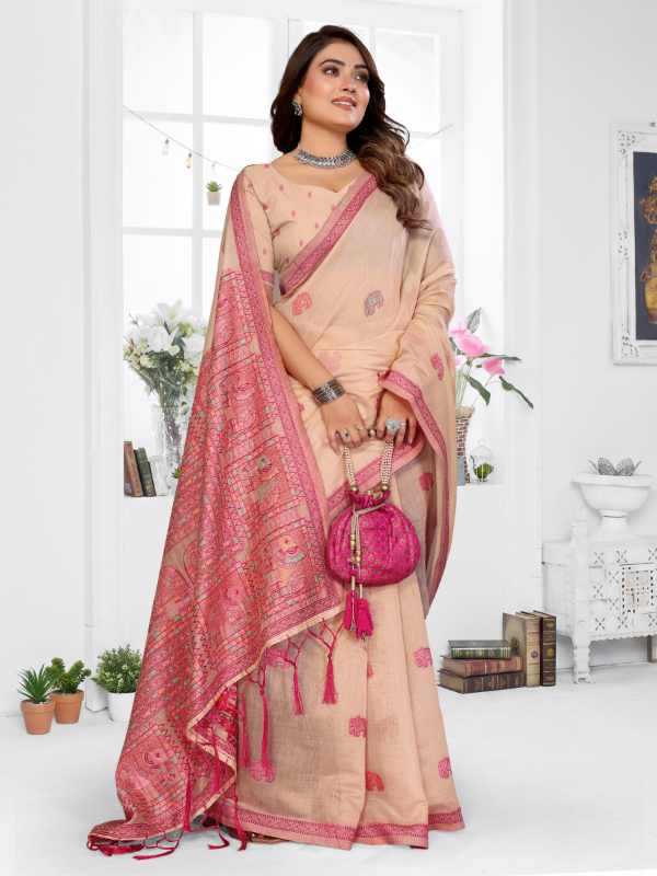 Suman Cotton Jacquard Saree in Sky Blue